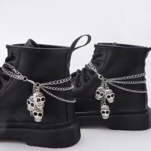 Skull Goth Boot Chains, For lug or regular boots, So cool NEW